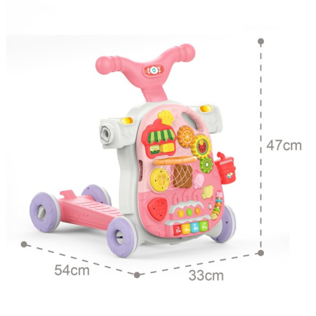 Antepremergător 5 în 1 cu masă de activități și jocuri educative – roz [4]