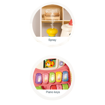 Antepremergător multifuncțional 5-în-1 – vagon cu aburi, scăunel și centru de activități [2]