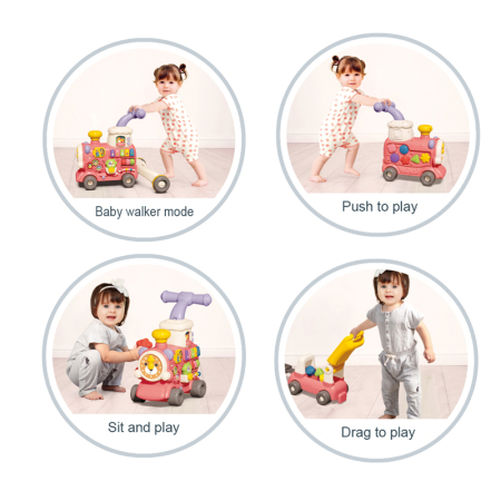 Antepremergător multifuncțional 5-în-1 – vagon cu aburi, scăunel și centru de activități [1]