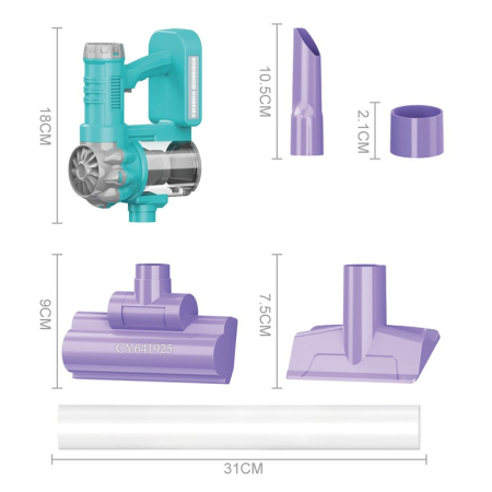 Aspirator-jucărie fără cablu pentru copii – set de curățenie distractiv 36 + [4]