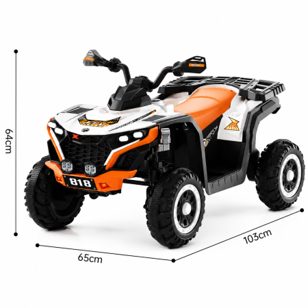 ATV electric cu motor 380W, roți EVA și design sport off-road - Portocaliu [3]