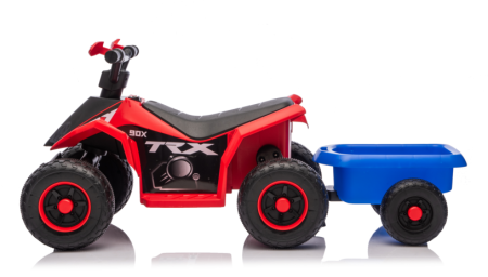 ATV electric pentru copii cu remorcă, roți rezistente și design off-road - Roșu [1]