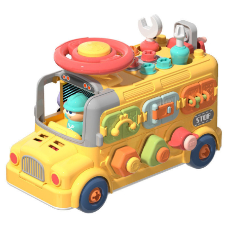 Toate Jucariile pentru Copii - Autobuz tip atelier pentru copii, cu scule și activități de îndemânare