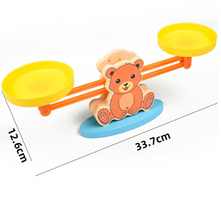 Balanta din lemn cu ursulet – Joc educativ matematic – ZukiToys.ro [3]