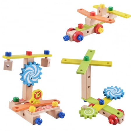 Banc de lucru din lemn, Jucarie de asamblat scaun, Montessori 3 ani+ [4]