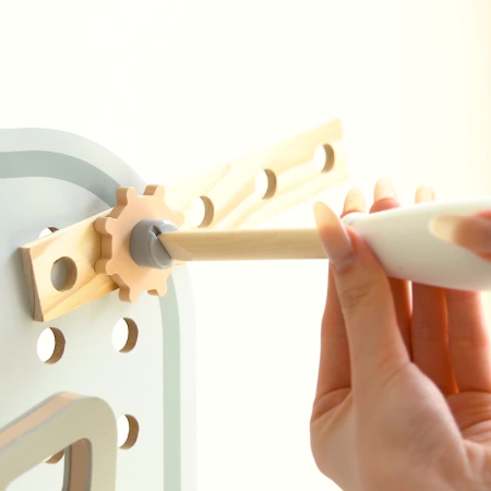 Banc de lucru din lemn pentru copii cu accesorii – set educativ cu unelte [2]