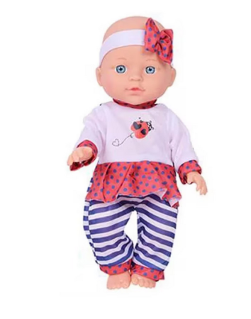 Bebeluș de jucărie cu hăinuțe, biberon și jucării zornăitoare [1]