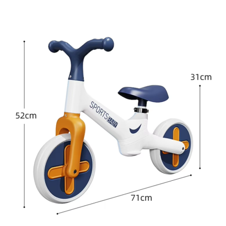 Bicicletă de echilibru ergonomică – fără pedale (albastru) [2]