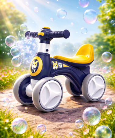 Bicicletă fără pedale cu lumini, sunete si baloane de sapun – albastru [1]