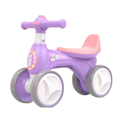 Bicicletă fără pedale cu lumini, sunete si baloane de sapun – 4 roți roz [2]