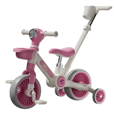 Trotinete & Triciclete pentru Copii - Bicicletă transformabilă 3 în 1 Pink Ride cu lumini și sunete