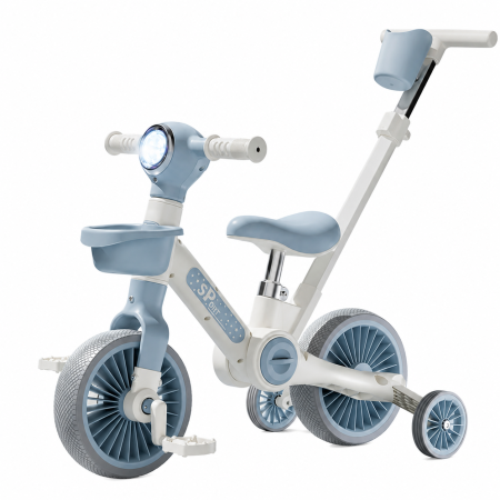 Trotinete & Triciclete pentru Copii - Bicicletă transformabilă 3 în 1 Blue Ride cu lumini și sunete