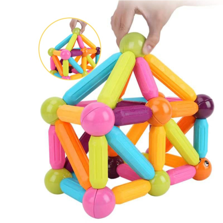 Blocuri Magnetice pentru Constructii cu masinute 58/80/100 piese [2]