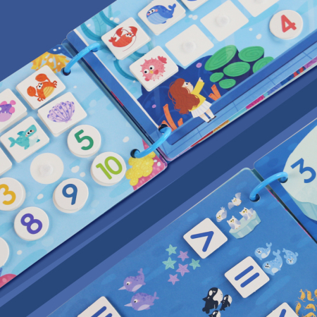 Busy Book – Animale acvatice, carte interactivă cu stickere reutilizabile [2]