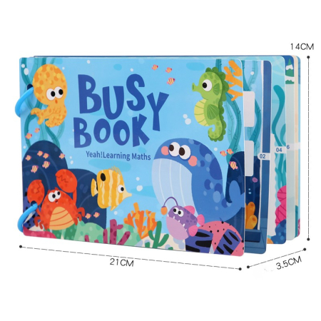 Busy Book – Animale acvatice, carte interactivă cu stickere reutilizabile [4]