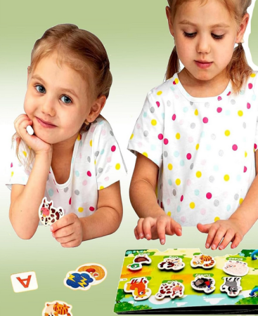 Busy Book – Animale de la ferma, carte interactivă cu stickere reutilizabile [3]