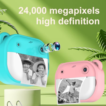 Camera foto/video pentru copii cu imprimantă foto instantanee, filtre si jocuri [5]
