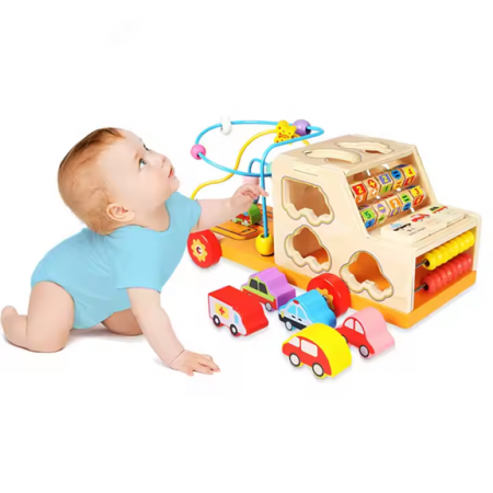 Camion Multifuncțional din Lemn pentru Copii – Jucarie Educationala și Interactiva [4]