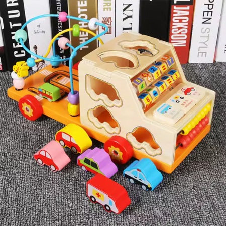 Camion Multifuncțional din Lemn pentru Copii – Jucarie Educationala și Interactiva [5]