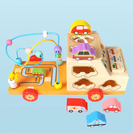 Camion Multifuncțional din Lemn pentru Copii – Jucarie Educationala și Interactiva [3]
