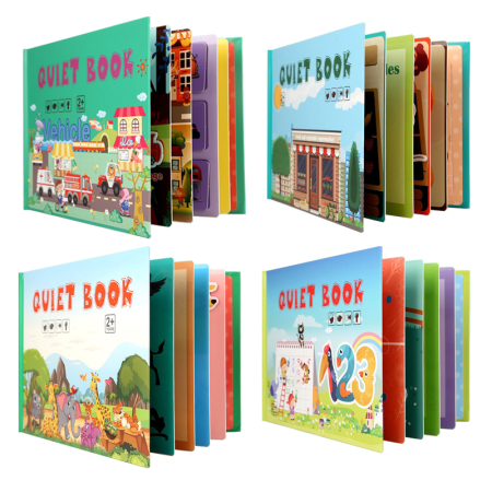 Jucarii educative - Carte cu activități Quiet Book cu stickere reutilizabile | ZuKiToys.ro