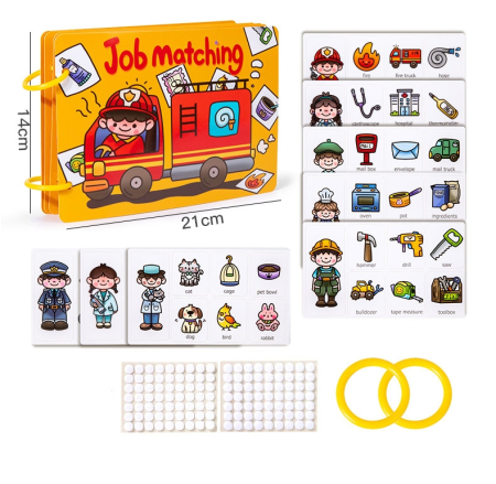 Carte educativă Busy Book cu stickere repoziționabile – Asocieri de meserii [1]
