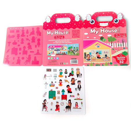 Carte educativă cu stickere reutilizabile – Casa mea (32 piese) [3]