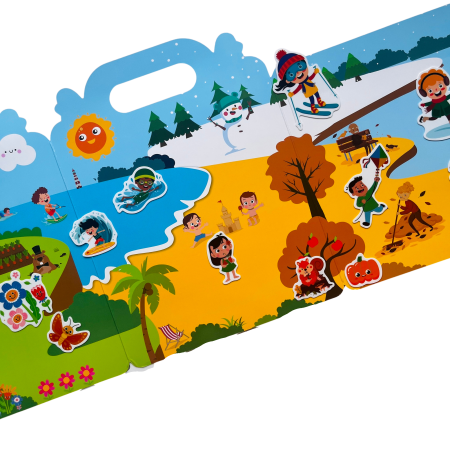 Carte educativă cu stickere reutilizabile – Anotimpuri (25 piese) [1]