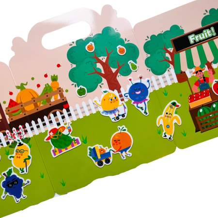 Carte educativă cu stickere reutilizabile – Fructe (26 piese) [2]