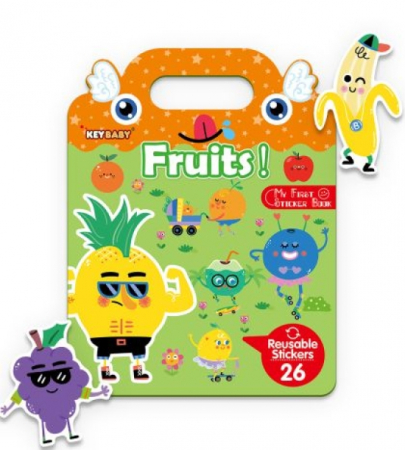 Toate Jucariile pentru Copii - Carte educativă cu stickere reutilizabile – Fructe (26 piese)