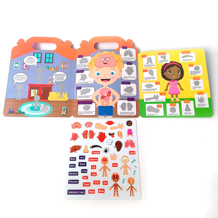 Carte educativă cu stickere reutilizabile – Corpul meu (44 piese) [2]