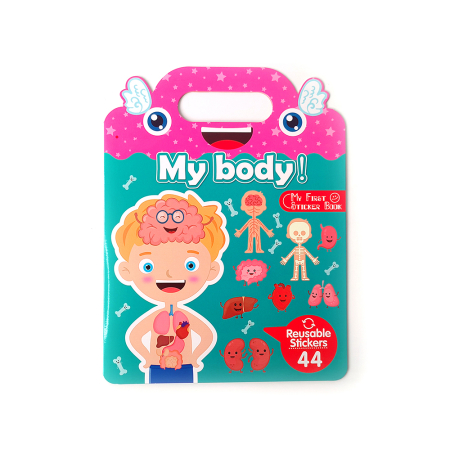 Toate Jucariile pentru Copii - Carte educativă cu stickere reutilizabile – Corpul meu (44 piese)