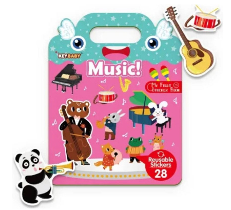 Toate Jucariile pentru Copii - Carte educativă cu stickere reutilizabile – Muzică și instrumente (28 piese)
