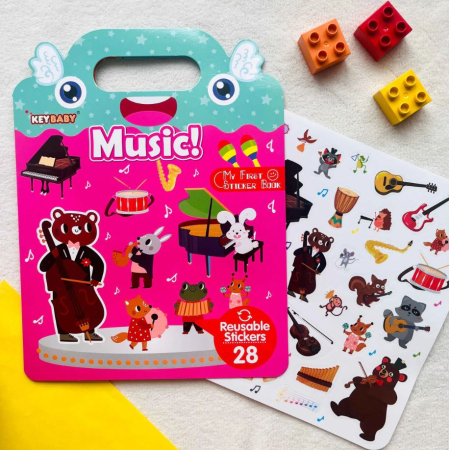 Carte educativă cu stickere reutilizabile – Muzică și instrumente (28 piese) [3]
