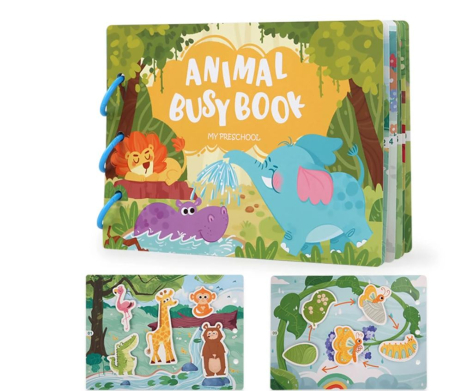 Carte educativă reutilizabilă Busy Book – Animale sălbatice [1]