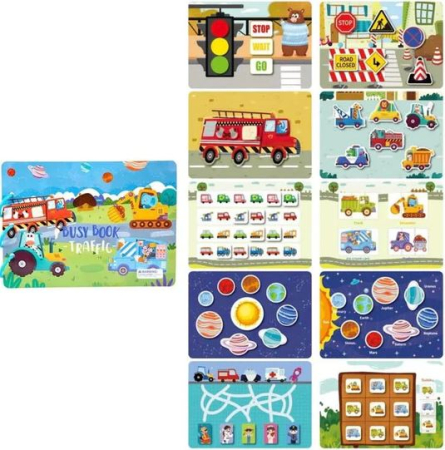 Carte educativă reutilizabilă Busy Book – Vehicule și trafic [3]