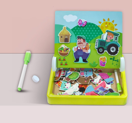 Carti de Colorat & Activitati Creative - Carte magnetică de activități – Animale de la fermă