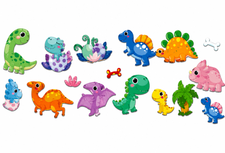 Carte magnetică educativă cu dinozauri și piese magnetice [2]