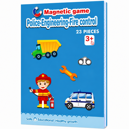 Invatare prin Joaca - Carte magnetică educativă cu Meserii și piese magnetice