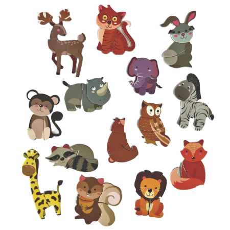 Carte Magnetică Educativă – Puzzle Lumea Animalelor cu 45 Piese Magnetice [4]