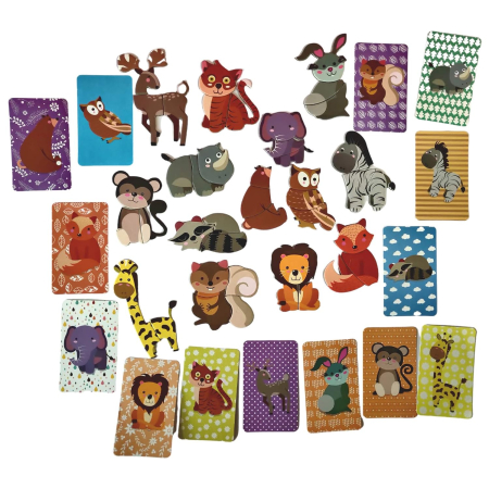 Carte Magnetică Educativă – Puzzle Lumea Animalelor cu 45 Piese Magnetice [3]