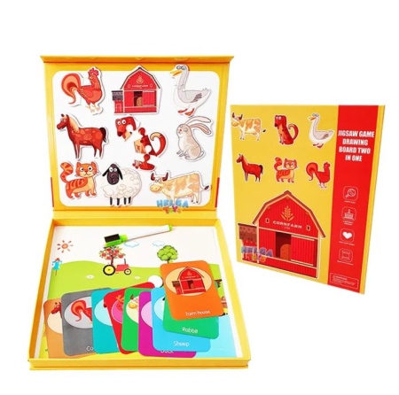 Carte Magnetică și Puzzle 2 în 1 – Ferma Animalelor [3]