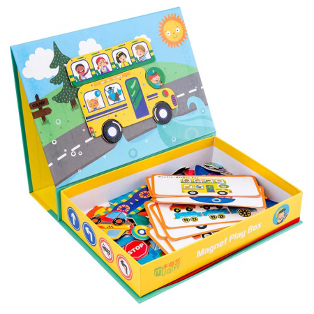 Jucarii sub 50 lei - Carte magnetica Vehicule – Puzzle educativ vehicule magnetic | ZukiToys.ro