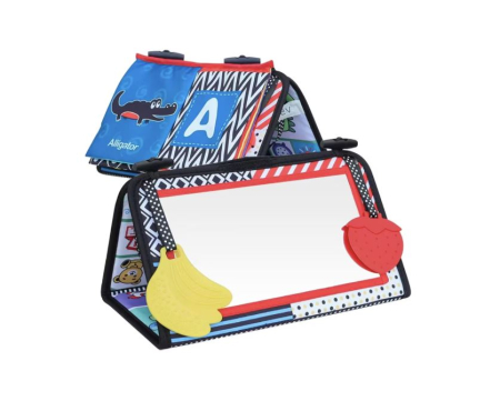 Toate Jucariile pentru Copii - Carte senzorială montessori pentru bebeluși cu oglindă, pagini foșnitoare și jucării gingivale