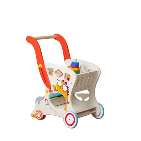 Jucarii educative - Căruț din lemn cu forme geometrice – Jucărie educativă Montessori | ZukiToys.ro