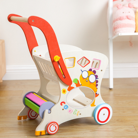 Căruț din lemn cu forme geometrice – Jucărie educativă Montessori | ZukiToys.ro [1]