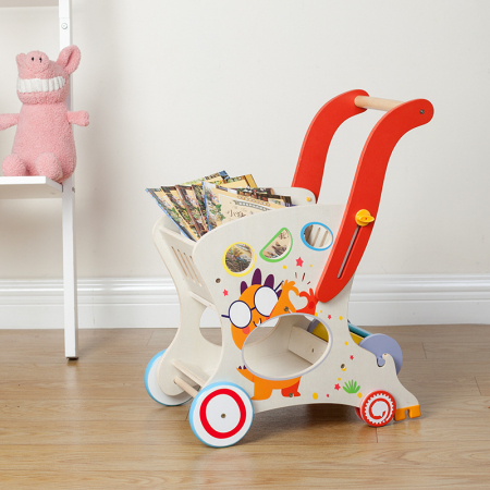 Căruț din lemn cu forme geometrice – Jucărie educativă Montessori | ZukiToys.ro [2]