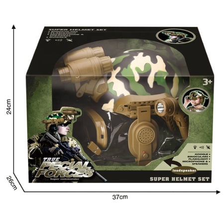 Cască militară/politie de joacă – Echipament tactic cu lanternă, microfon și sunet [4]
