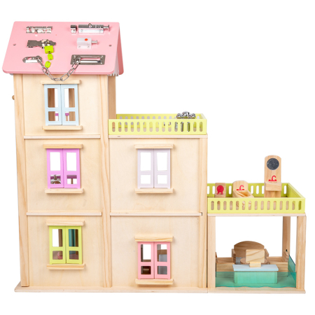 Căsuță din lemn pentru păpuși cu mobilier și accesorii - 3 niveluri [3]