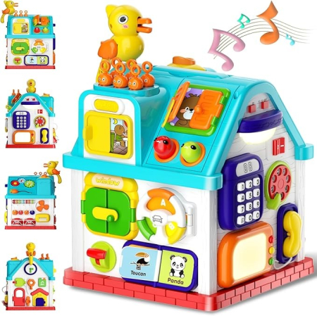 Căsuță interactivă Montessori 20 în 1 – Centru educativ cu lumini, muzică și activități senzoriale [1]